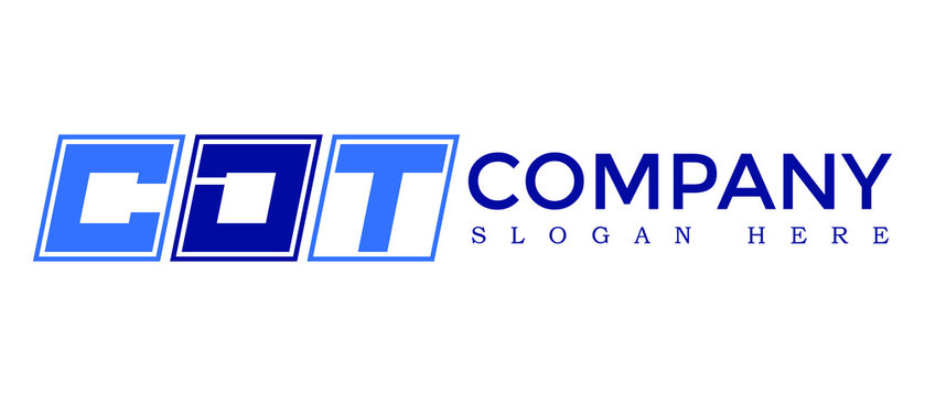 CDT three Letter Rounded rectangle boxes shape element symbol digital initial technology Media logo design, Vector Template