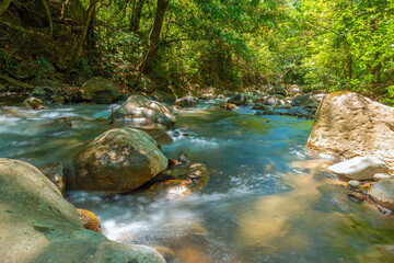 Naklejka na ściany i meble River inside Rincon de la Vieja National Park, Costa Rica. 