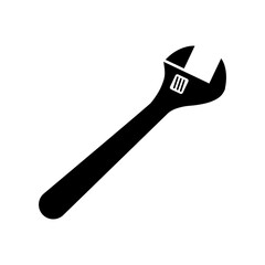 Adjustable wrench vector icon on white background