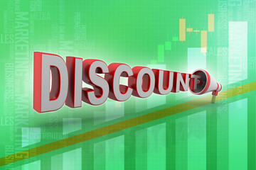 3d rendering megaphones announce discount