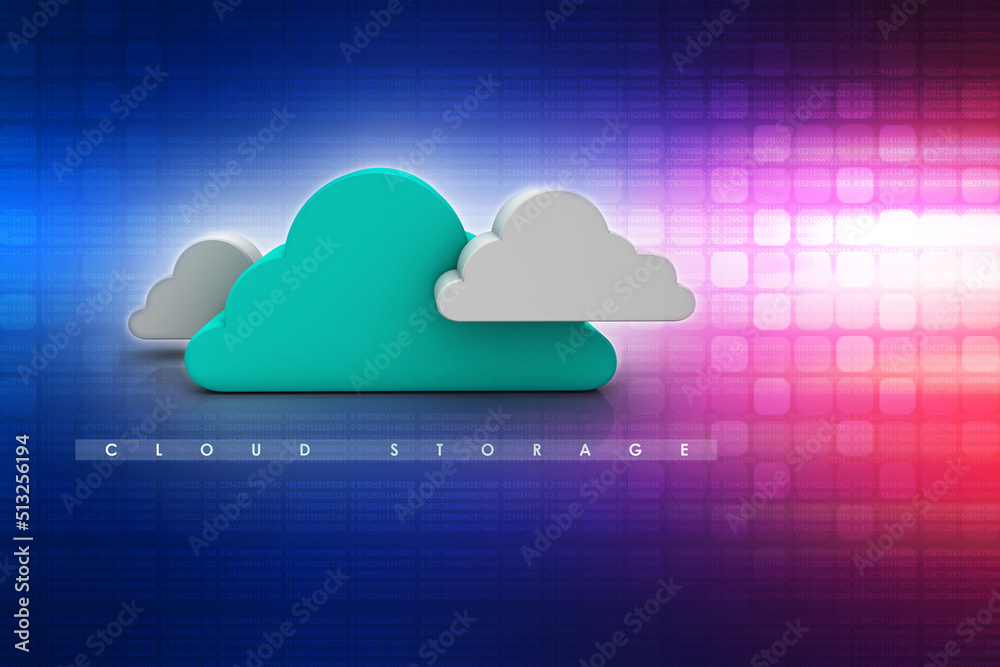 Poster 3d rendering technology cloud computing