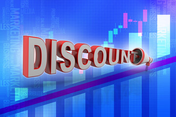 3d rendering megaphones announce discount