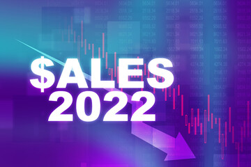 2d illustration business Sales concept