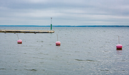 Buoys in the water