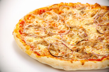 Pizza with meat and onion