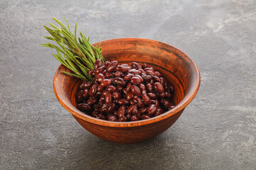 Vegan cuisine - black kidney in the bowl