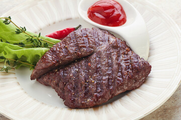 Grilled machete skirt beef steak