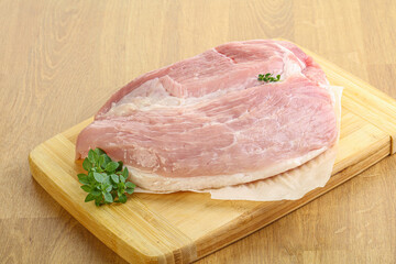 Piece of the raw pork meat