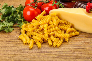 Italian pasta - raw Girandole for cooking