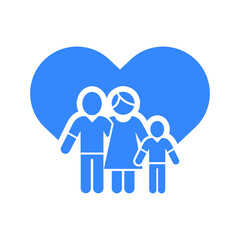 Pair, dating, family, lovely icon. Blue color design.