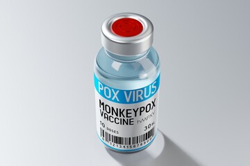 Monkeypox vaccine ampoule - 3D illustration