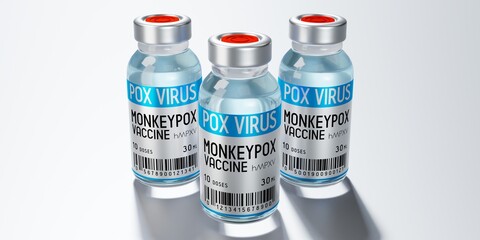 Monkeypox vaccine ampoules - 3D illustration