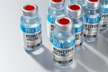 Monkeypox vaccine ampoules - 3D illustration