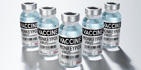 Monkeypox vaccine ampoules - 3D illustration