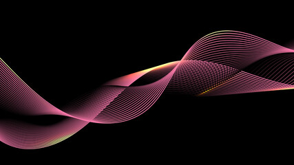 Abstract pink lines lighting effect on dark background.