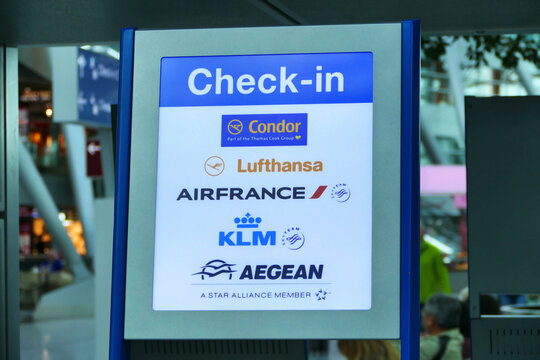 Self Service Check-in Area At Duesseldorf Airport