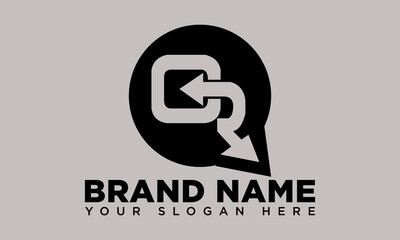 QR letter logo. Q letter logo. R logo. QR letter with target logo for business.