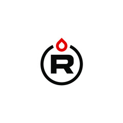 R initial oil resource icon logo vector