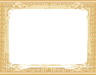 abstract grunge frame with hieroglyphs in the background