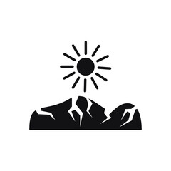 Sun ground drought icon. Simple illustration of sun ground drought