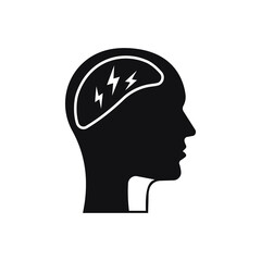 Forget memory disease icon. Simple illustration of forget memory disease