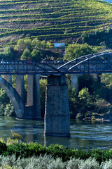 Fototapeta premium Bridges over Douro river in Peso da Regua, Portugal