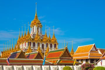 Foto op Canvas Wat Ratchanatdaram, Loha Prasat Temple at Bangkok, Thailand © Richie Chan