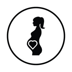 Pregnancy, woman, pregnant icon. Black vector graphics.