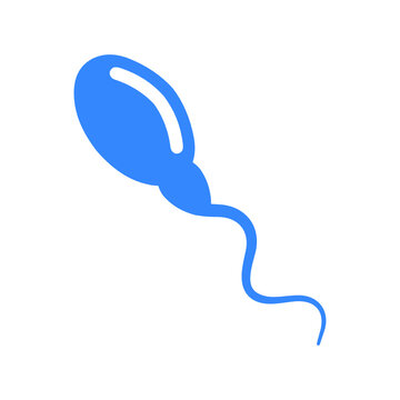 Semen, cum, spunk sperm icon. Blue color design.