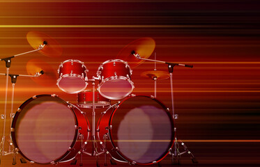 abstract blurred music background with drum kit - 513266913