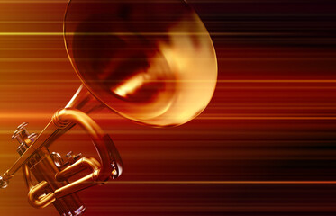 abstract blurred music background with trumpet - 513266932