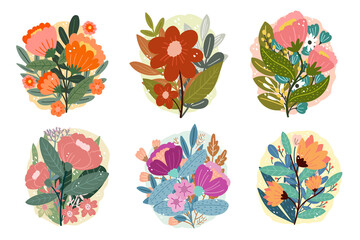 vector colorful floral illustration design