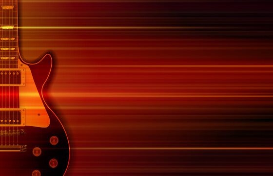 abstract blurred music background with classic electric guitar