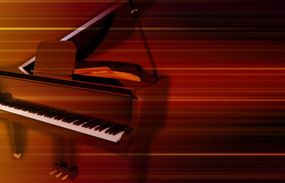 abstract blurred music background with grand piano