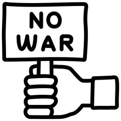 handdrawn no war icon