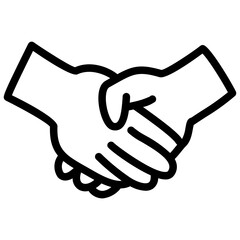 handdrawn shake hands icon