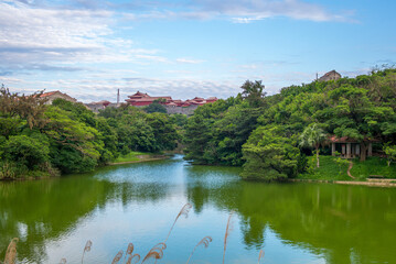 Fototapeta na wymiar Shuri castle, a Ryukyuan gusuku in Shuri, Okinawa