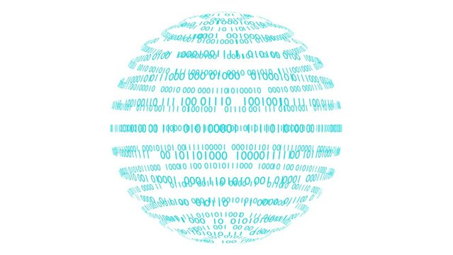 Filmato. Illustrazione 3D. Sfondo mondo digitale. Sequenza di zero e uno concetto di connessione globale tra persone, social network, e dispositivi informatici.