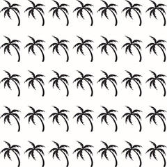 Coconut tree pattern on white background. Simple style vector. Summer pattern for web design or textile design.