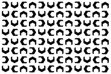 Abstract black and white pattern. Monochrome seamless geometric pattern. Repeating shapes, geometric elements.