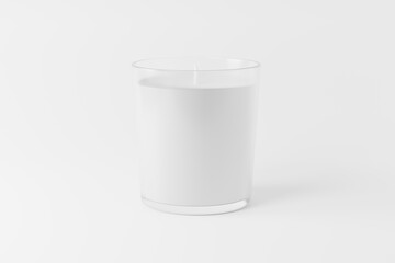 Candle Glass With Box Packaging 3D Rendering White Blank Mockup