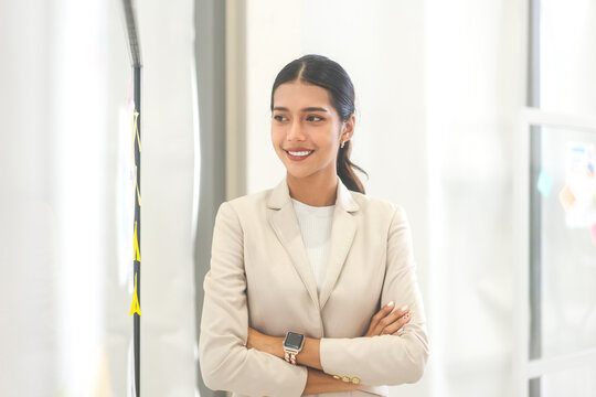 Portrait Of Young Adult Southeast Business Asian Entrepreneur Woman