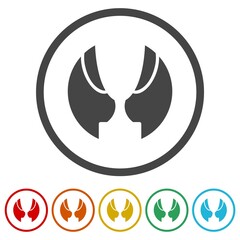 Trophy icons in color circle buttons