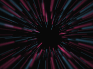 Traveling in space at super speeds, the effect of motion blur. Futuristic abstract background. 