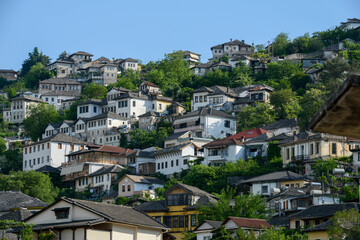Fototapeta na wymiar View at the town of Gjirokastra on Albania