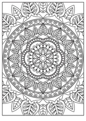 Mandala for relaxation coloring page