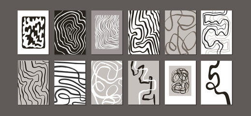 Modern abstract background template for social media, poster, postcard, wall art etc. Abstract shapes and lines. Vector illustration