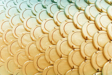 Closeup serpent flakes statue in Thailand