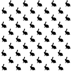Seamless Rabbit silhouette Print , Fabric or paper print