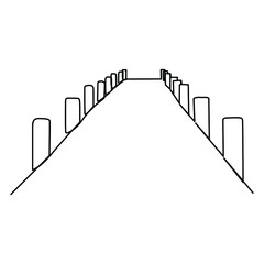 one line continuous drawing of wooden dock